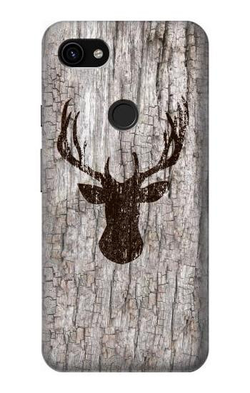 S2505 Reindeer Head Old Wood Texture Graphic Case For Google Pixel 3a XL