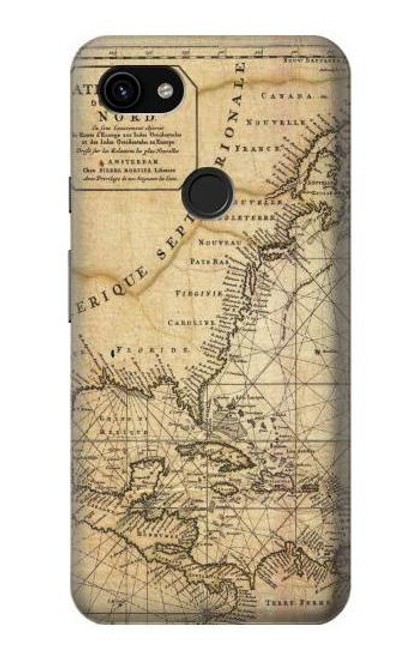 S2506 Exploration North America Map Case For Google Pixel 3a XL