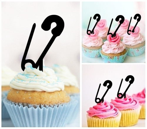 TA1091 Sewing Pin Silhouette Party Wedding Birthday Acrylic Cupcake Toppers Decor 10 pcs