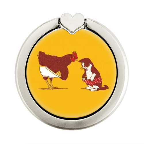 S1093 Rooster and Cat Joke Graphic Ring Holder and Pop Up Grip S1093 Rooster and Cat Joke Graphic Ring Holder and Pop Up Grip
