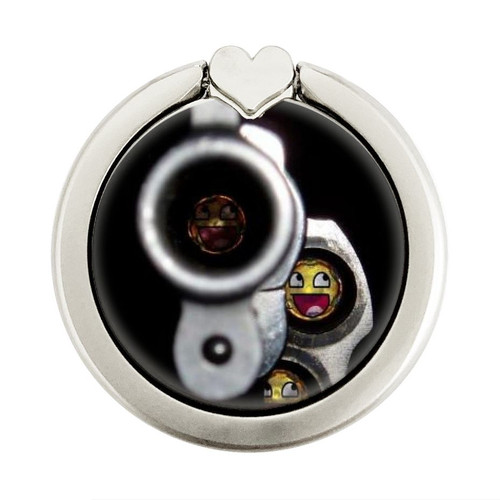 S1109 Smile Bullet Gun Graphic Ring Holder and Pop Up Grip S1109 Smile Bullet Gun Graphic Ring Holder and Pop Up Grip