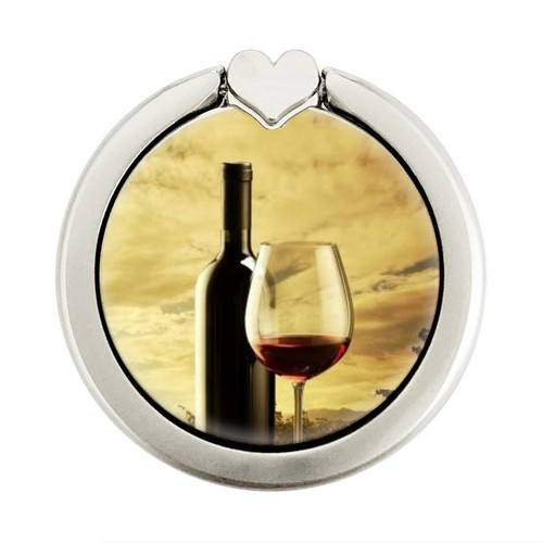 S2042 A Grape Vineyard Grapes Bottle Red Wine Graphic Ring Holder and Pop Up Grip