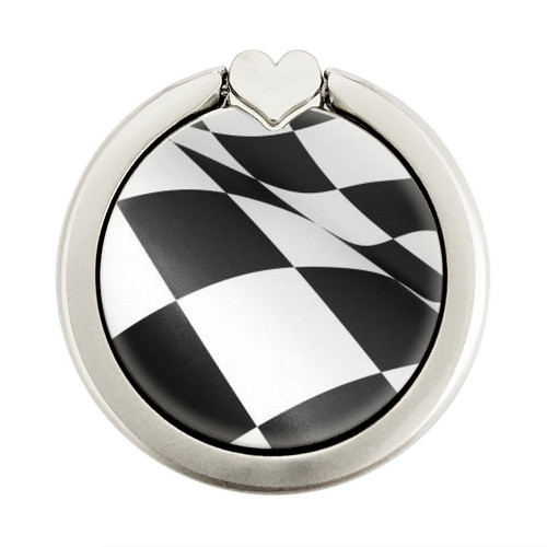 S2408 Checkered Winner Flag Graphic Ring Holder and Pop Up Grip