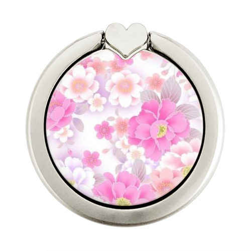 S3036 Pink Sweet Flower Flora Graphic Ring Holder and Pop Up Grip