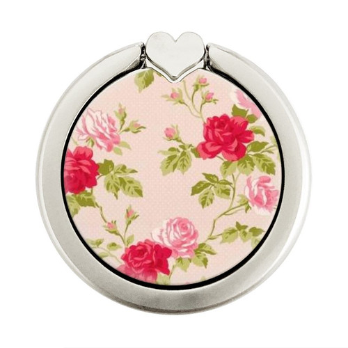 S3037 Pretty Rose Cottage Flora Graphic Ring Holder and Pop Up Grip