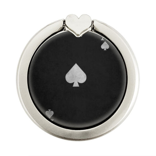 S3152 Black Ace of Spade Graphic Ring Holder and Pop Up Grip