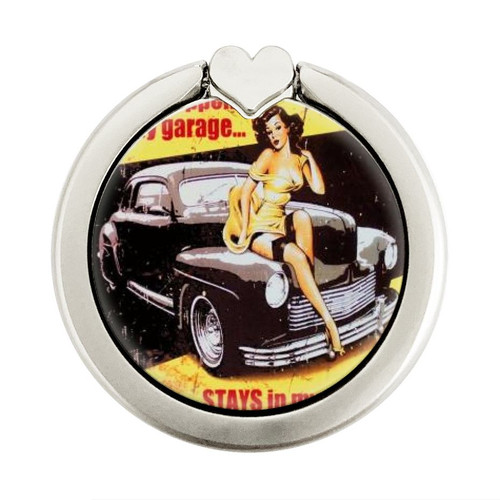 S3198 My Garage Pinup Girl Graphic Ring Holder and Pop Up Grip