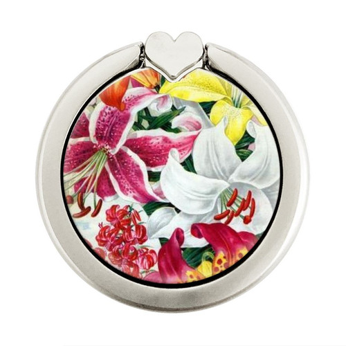 S3205 Retro Art Flowers Graphic Ring Holder and Pop Up Grip