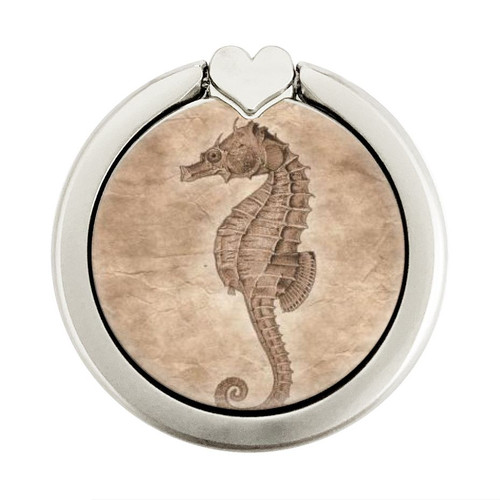 S3214 Seahorse Skeleton Fossil Graphic Ring Holder and Pop Up Grip