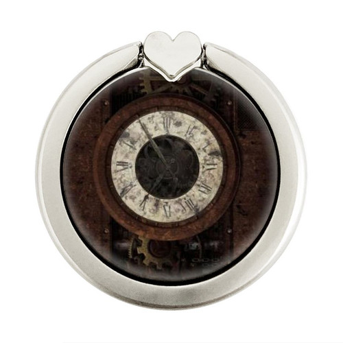 S3221 Steampunk Clock Gears Graphic Ring Holder and Pop Up Grip
