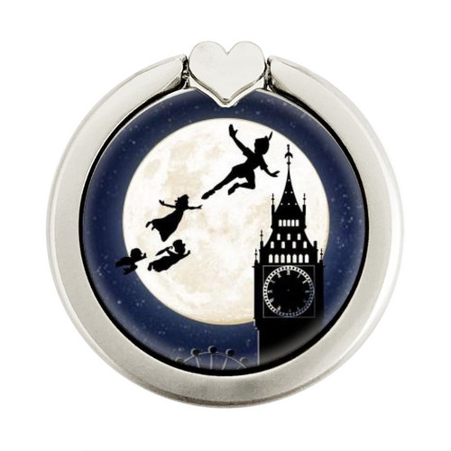 S3249 Peter Pan Fly Full Moon Night Graphic Ring Holder and Pop Up Grip