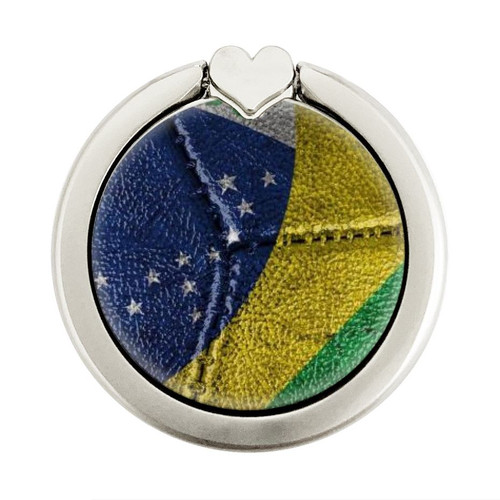 S3297 Brazil Flag Vintage Football Graphic Graphic Ring Holder and Pop Up Grip