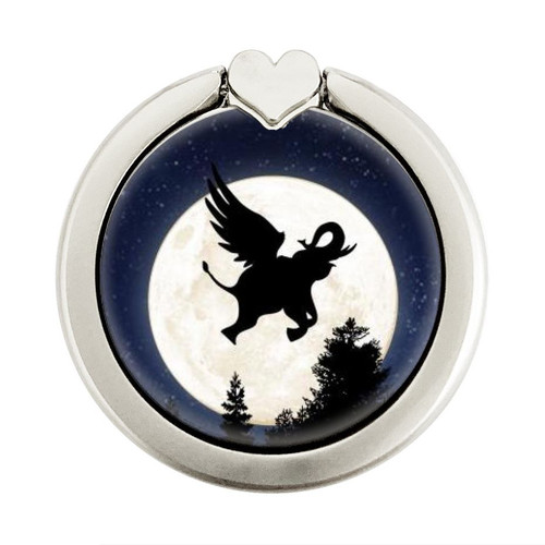 S3323 Flying Elephant Full Moon Night Graphic Ring Holder and Pop Up Grip
