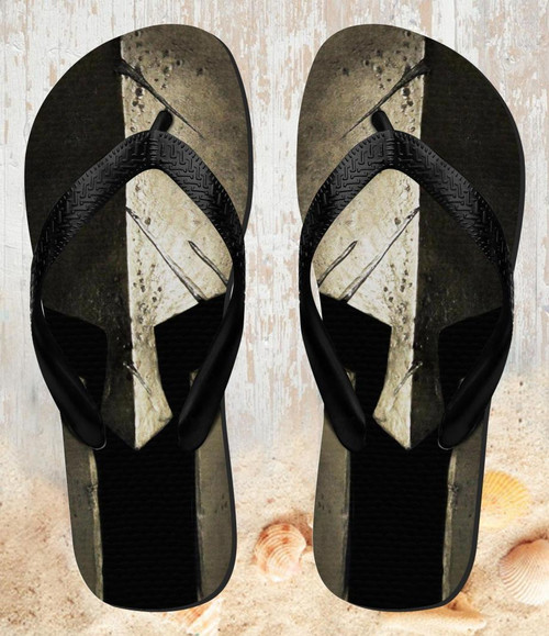 FA0312 Spartan Warrior Helmet Beach Slippers Sandals Flip Flops Unisex