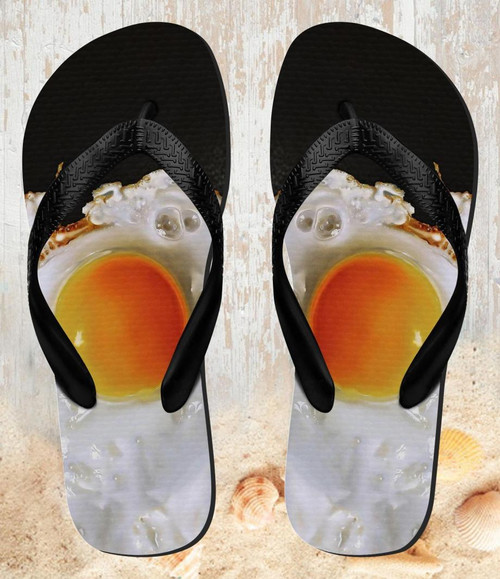 FA0321 Fried Egg Beach Slippers Sandals Flip Flops Unisex