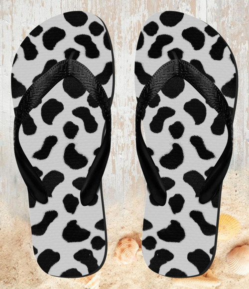 FA0332 Dalmatians Texture Beach Slippers Sandals Flip Flops Unisex