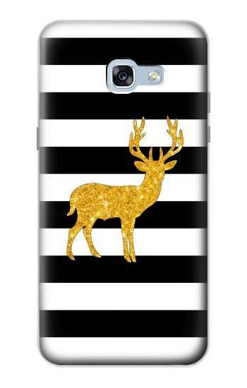 S2794 Black and White Striped Deer Gold Sparkles Case For Samsung Galaxy A5 (2017)