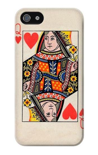 S3429 Queen Hearts Card Case For iPhone 5 5S SE