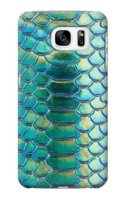 S3414 Green Snake Scale Graphic Print Case For Samsung Galaxy S7