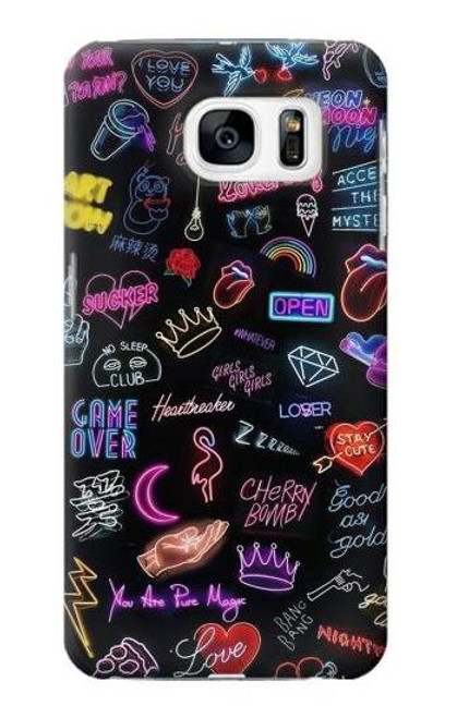 S3433 Vintage Neon Graphic Case For Samsung Galaxy S7
