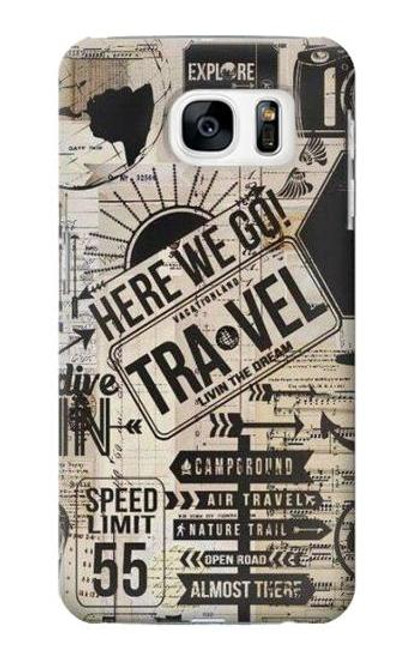 S3441 Vintage Travel Case For Samsung Galaxy S7