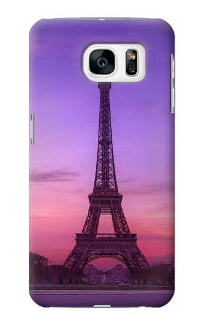 S3447 Eiffel Paris Sunset Case For Samsung Galaxy S7