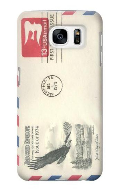 S3551 Vintage Airmail Envelope Art Case For Samsung Galaxy S7