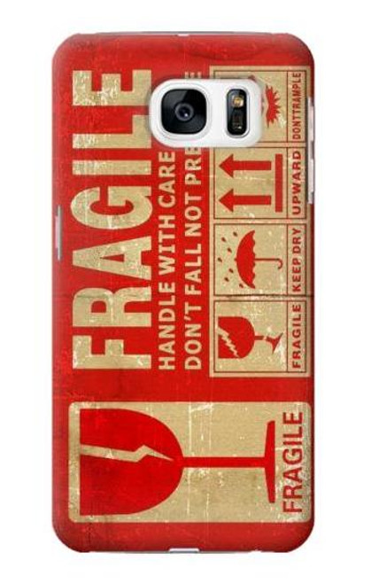 S3552 Vintage Fragile Label Art Case For Samsung Galaxy S7