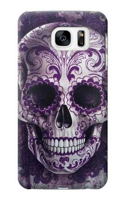 S3582 Purple Sugar Skull Case For Samsung Galaxy S7