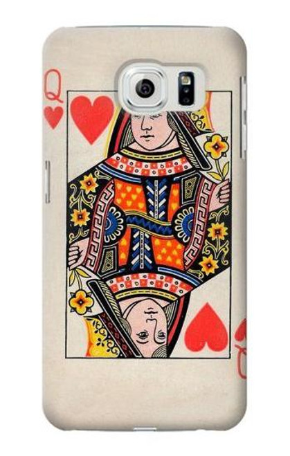 S3429 Queen Hearts Card Case For Samsung Galaxy S6