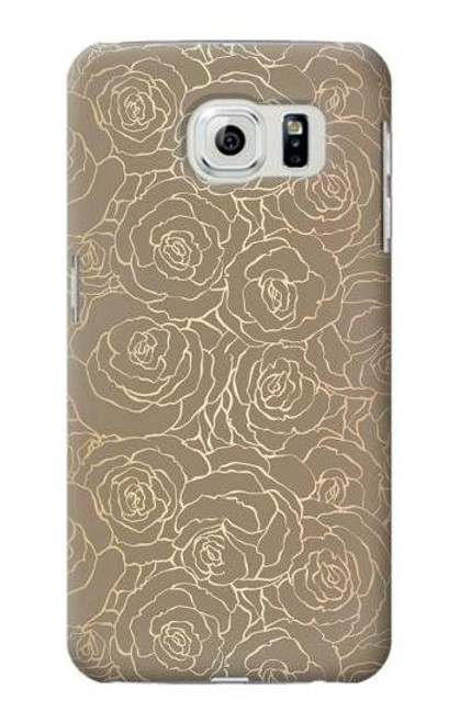 S3466 Gold Rose Pattern Case For Samsung Galaxy S6