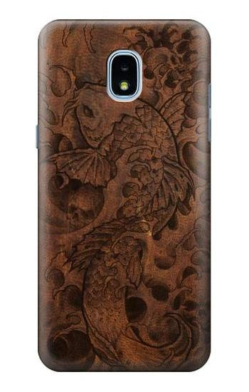 S3405 Fish Tattoo Leather Graphic Print Case For Samsung Galaxy J3 (2018), J3 Star, J3 V 3rd Gen, J3 Orbit, J3 Achieve, Express Prime 3, Amp Prime 3