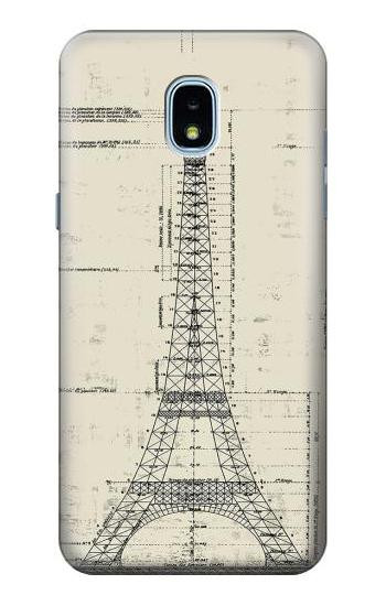 S3474 Eiffel Architectural Drawing Case For Samsung Galaxy J3 (2018), J3 Star, J3 V 3rd Gen, J3 Orbit, J3 Achieve, Express Prime 3, Amp Prime 3