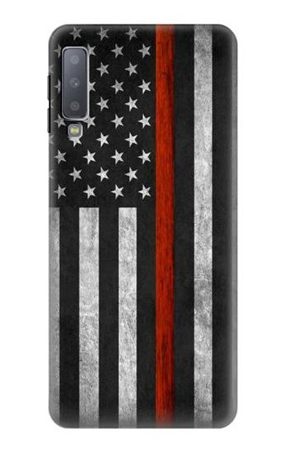 S3472 Firefighter Thin Red Line Flag Case For Samsung Galaxy A7 (2018)