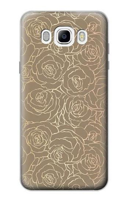 S3466 Gold Rose Pattern Case For Samsung Galaxy J7 (2016)