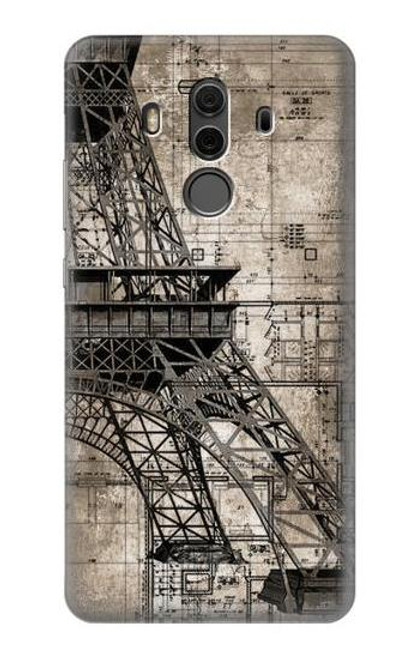 S3416 Eiffel Tower Blueprint Case For Huawei Mate 10 Pro, Porsche Design