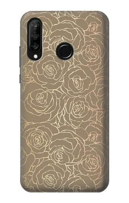 S3466 Gold Rose Pattern Case For Huawei P30 lite