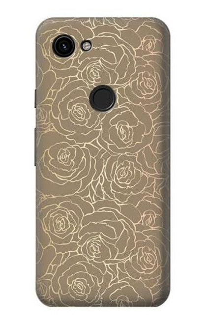 S3466 Gold Rose Pattern Case For Google Pixel 3a