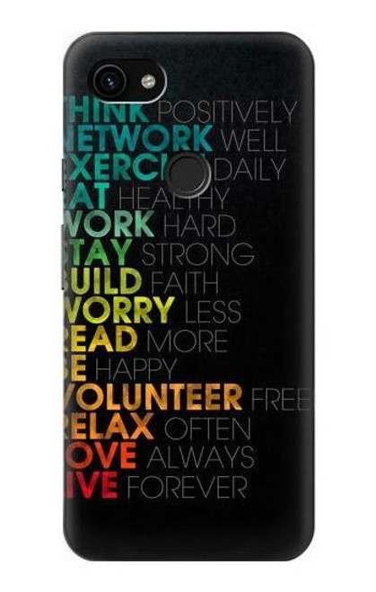 S3523 Think Positive Words Quotes Case For Google Pixel 3a XL