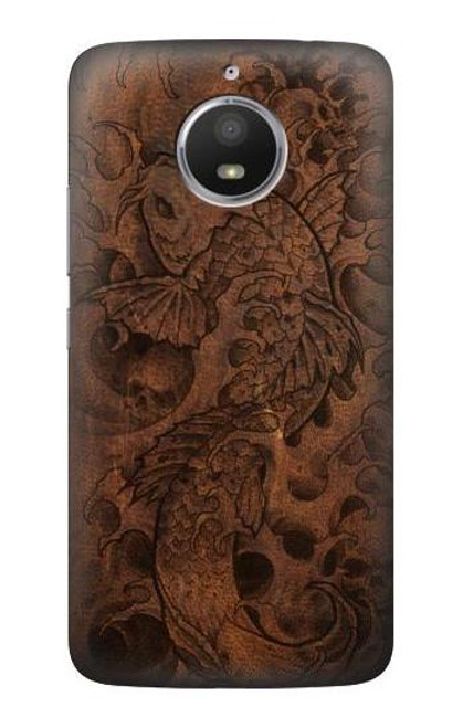 S3405 Fish Tattoo Leather Graphic Print Case For Motorola Moto E4 Plus