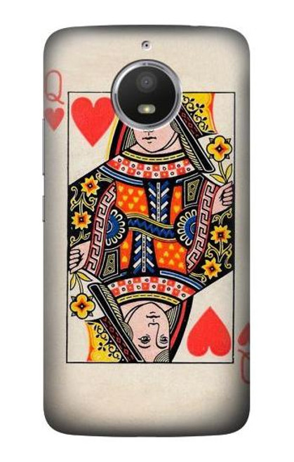 S3429 Queen Hearts Card Case For Motorola Moto E4 Plus