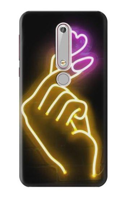 S3512 Cute Mini Heart Neon Graphic Case For Nokia 6.1, Nokia 6 2018