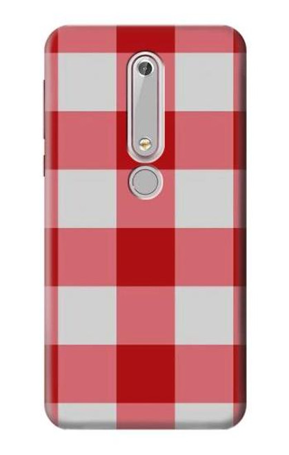 S3535 Red Gingham Case For Nokia 6.1, Nokia 6 2018