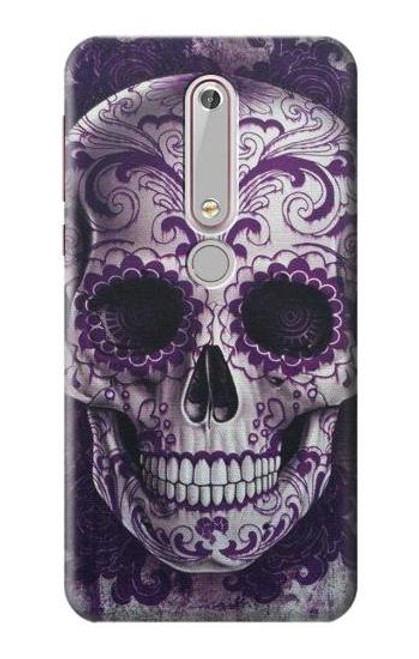 S3582 Purple Sugar Skull Case For Nokia 6.1, Nokia 6 2018