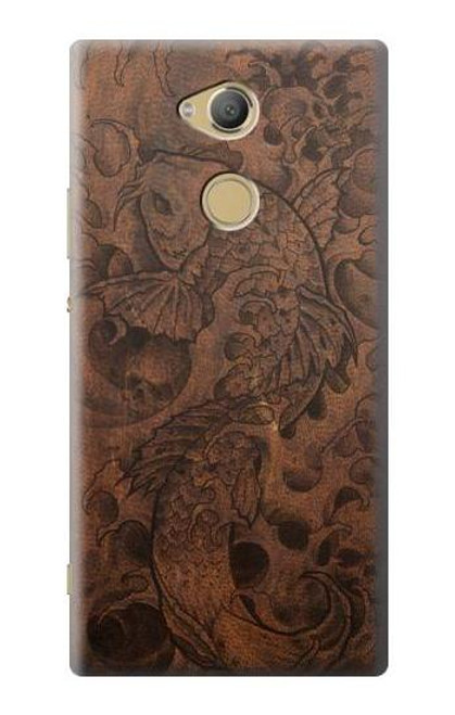 S3405 Fish Tattoo Leather Graphic Print Case For Sony Xperia XA2 Ultra