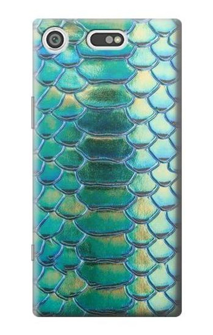 S3414 Green Snake Scale Graphic Print Case For Sony Xperia XZ1