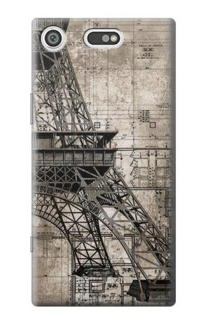 S3416 Eiffel Tower Blueprint Case For Sony Xperia XZ1