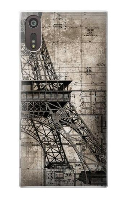 S3416 Eiffel Tower Blueprint Case For Sony Xperia XZ
