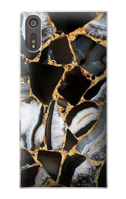 S3419 Gold Marble Graphic Print Case For Sony Xperia XZ