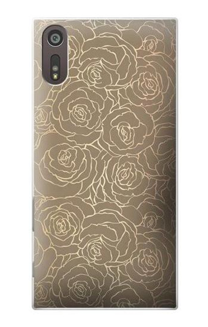 S3466 Gold Rose Pattern Case For Sony Xperia XZ